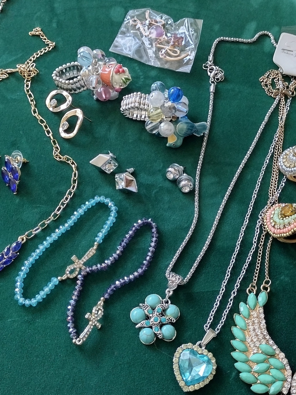 3/$30 Assorted Lot Costume Jewelry Chain Necklace Beaded Bracelets Rings